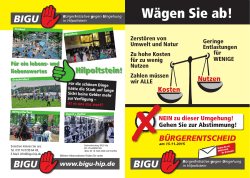 Der aktuelle Flyer  - BIGU - Bürgerinitiative gegen Umgehung in