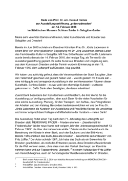 Rede von Prof. Dr. em. Helmut Heinze zur