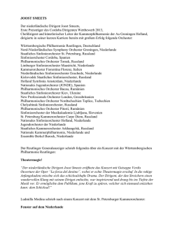 JOOST SMEETS Der niederl&auml;ndische Dirigent Joost Smeets, Erste