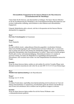Ehrenamtliches Engagement bei der Inneren Mission in der