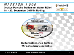MISSION 1000 Großes Porsche Treffen mit Walter Röhrl 18.