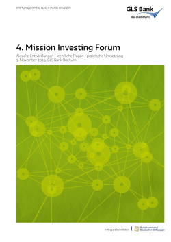 4. Mission Investing Forum - GLS-Bank