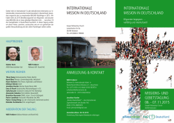 InternatIonale MIssIon In DeutschlanD - Allianz