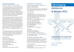 Weltkirche & Mission 2015 Jahrestagung