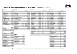 Fahrtenliste Einsatzbusse morgens, gültig bis 03.04.2016