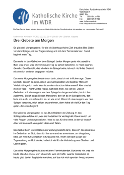 Drei Gebete am Morgen