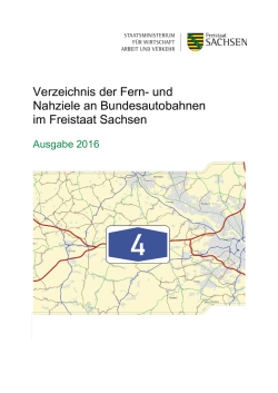 Fern- und Nahziele an Bundesautobahnen