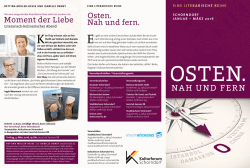 Eine literatische Reihe &ndash; Osten. Nah und Fern