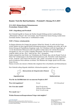 Protokoll 5. Runder Tisch Bad Karlshafen - Herbert-Quandt
