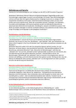 Behinderung und Sprache