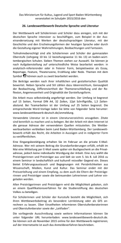 Die Themen - Landeswettbewerb Deutsche Sprache und Literatur