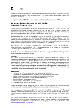 Verantwortliche/n Bachelor Kunst & Medien Praxisfeld Sprache, 50%