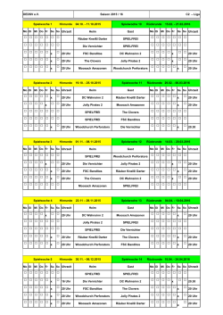 DEDSV eV Saison 2015 / 16 C2 – Liga Spielwoche 1 Hinrunde 04.10.