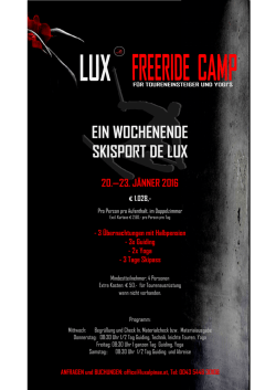 EIN WOCHENENDE SKISPORT DE LUX