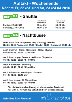 RHEMA-Nachbusse Auftakt