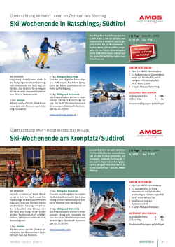 15.01. 2 1/2 Tage Ski-Wochenende Ratschings