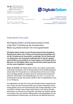 PReSSeMiTTeilunG DS Digitale Seiten und Bundesverband Farbe