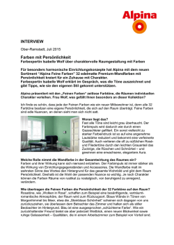 INTERVIEW Farben mit Pers&ouml;nlichkeit