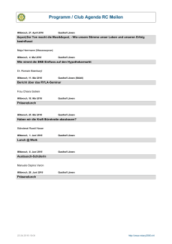 Programm / Club Agenda RC Meilen 15.04.2016 14:04