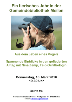 Ein tierisches Jahr in der Gemeindebibliothek Meilen