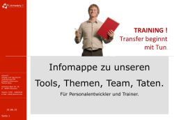 Infomappe zu unseren Tools, Themen, Team, Taten.
