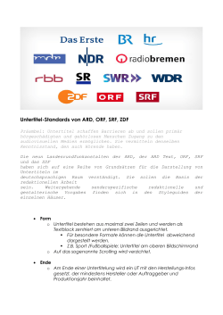 Untertitel-Standards von ARD, ORF, SRF, ZDF