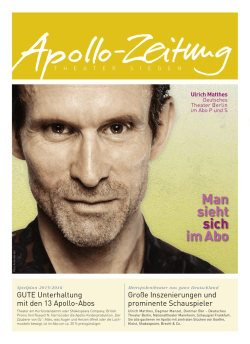 Gro&szlig;e Inszenierungen und prominente Schauspieler GUTE
