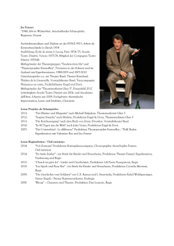 Joe Fenner *1948, lebt in Winterthur, freischaffender Schauspieler