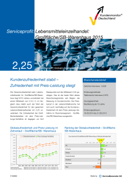 (Großfläche/SB-Warenhaus) 2015 (DE): Kundenzufriedenheit stabil