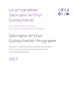 Le programme Georges-Arthur Goldschmidt Georges
