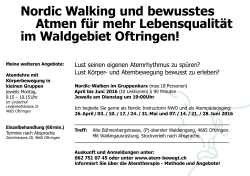 Nordic Walking und bewusstes Atmen für mehr Lebensqualität im