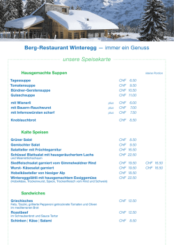 Menuekarte - Restaurant Winteregg