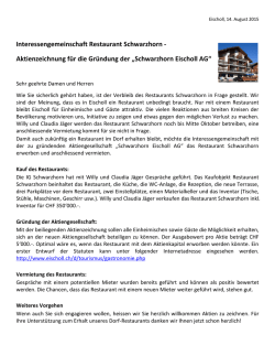 Interessengemeinschaft Restaurant Schwarzhorn