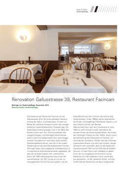 Renovation Gallusstrasse 39, Restaurant Facincani