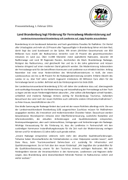 Land Brandenburg legt Förderung für Fernradweg