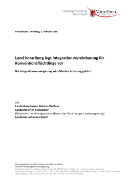 Land Vorarlberg legt Integrationsvereinbarung für