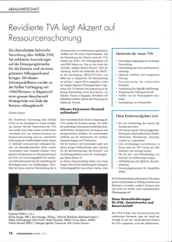 Revidierte TVA legt Akzent auf Ressourcenschonung