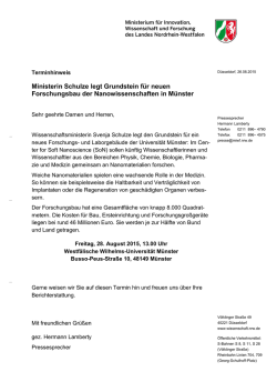 Ministerin Schulze legt Grundstein f&uuml;r neuen