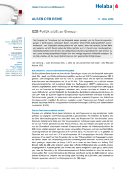 AUßER DER REIHE EZB-Politik stößt an Grenzen