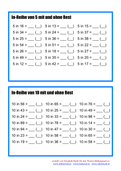 In-Reihe von 5 mit und ohne Rest In