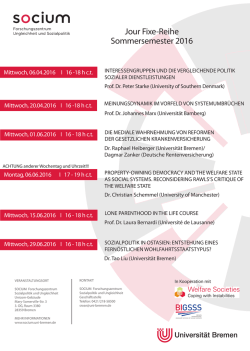 Jour Fixe-reihe sommersemester 2016 - socium