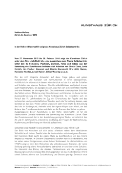 In der Reihe &laquo;Bilderwahl!&raquo; zeigt das Kunsthaus Z&uuml;rich