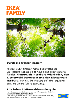 Durch die W&auml;lder klettern Mit der IKEA FAMILY Karte bekommst du