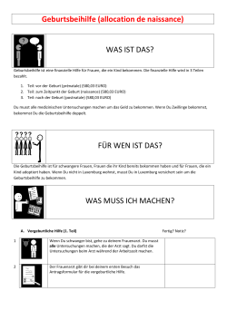 Geburtsbeihilfe (allocation de naissance) WAS IST DAS? FÜR WEN