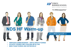 NDS HF Warm-Up - KV Zürich Business School