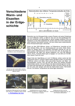 Verschiedene Warm- und Eiszeiten in der Erdge