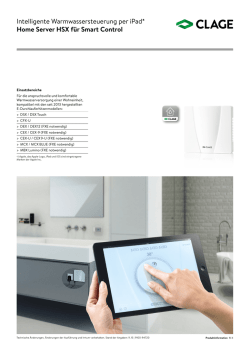 Intelligente Warm wasser steuerung per iPad* Home Server HSX f&uuml;r