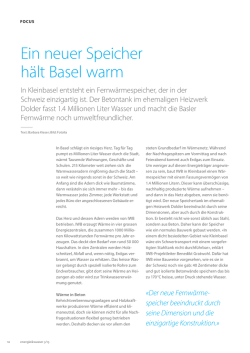Ein neuer Speicher h&auml;lt Basel warm