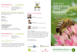 Programm der Berliner Imkertage