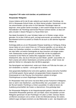 Integration? Wir reden nicht dar&uuml;ber, wir praktizieren sie